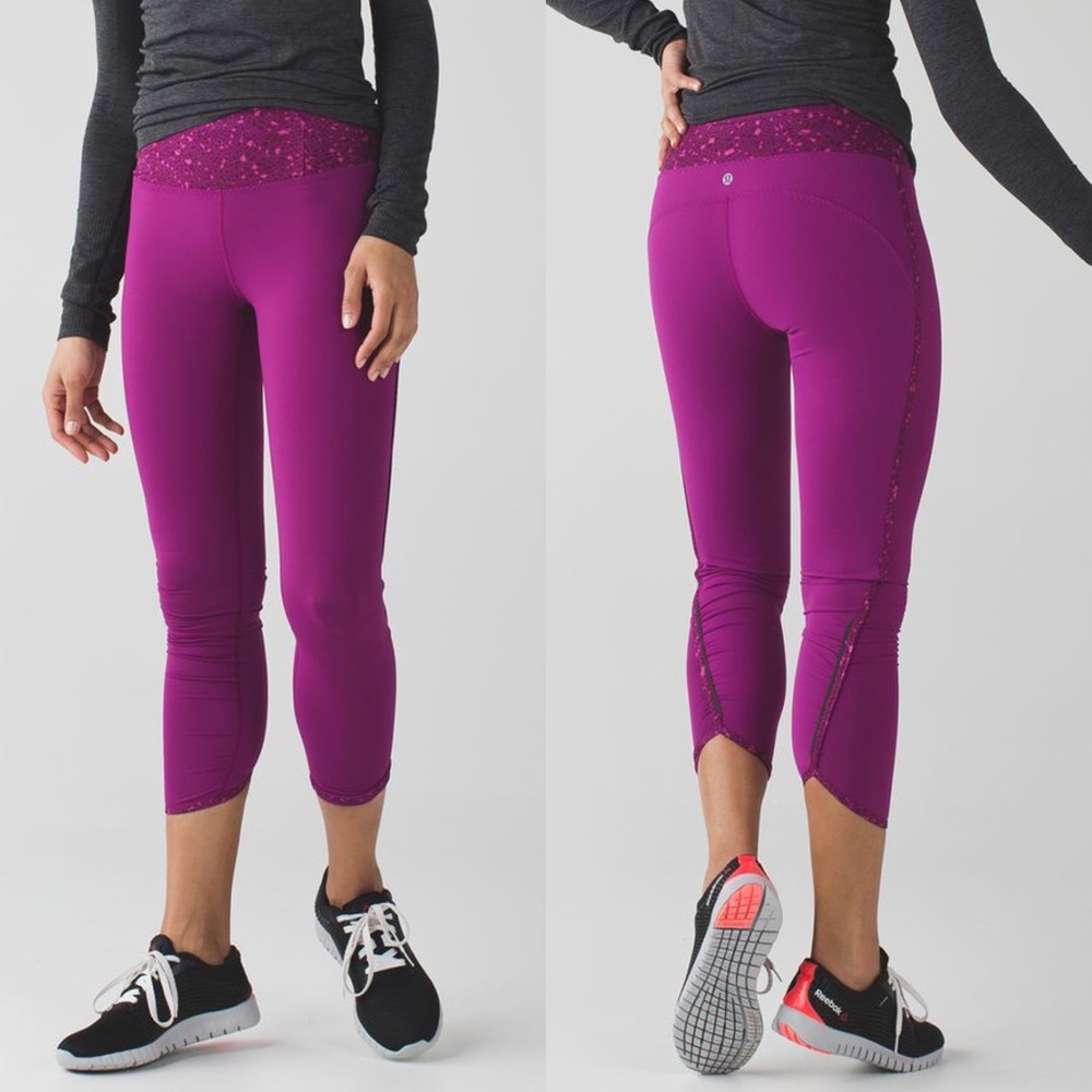 Lululemon Real Quick Tight Sz 10 In Regal Plum / Paradise Geo Regal Plum Multi